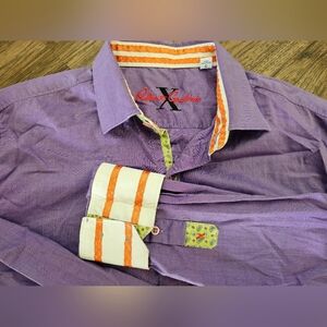 Robert Graham X Men's Purple Button Down Shirt